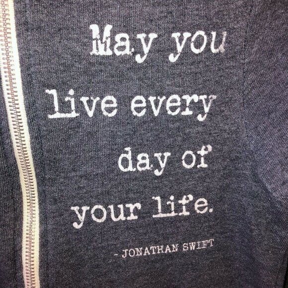 Soul Honey Small Gray Full Zip Front Hooded Hoodie - Picture 5 of 9